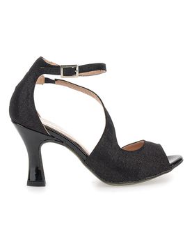 Scarpe da ballo nere open toe con cinturino alla caviglia 6514 40