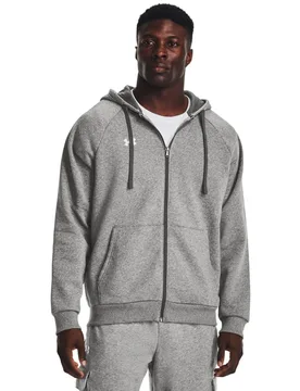 Sweat-shirt à Zip Rival Fleece Castlerock Light Heather 025 / White 100 M - Under armour - FashionsVida