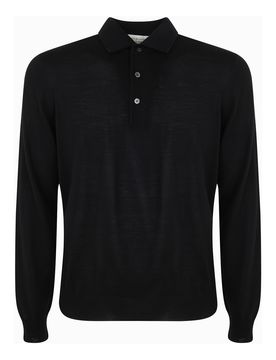 Polo maniche lunghe con collo a camicia