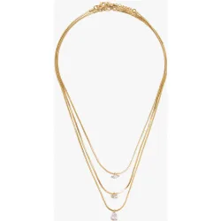 Collar doble con circonitas en liso