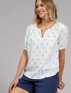 Womens Tincleton Seersucker Blouse Pineapple Polka - - Size: XS - Kite Clothing - FashionsVida