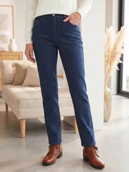 Five Pocket Jeans Nadelstreifen - Blue Denim - female - Size: 24