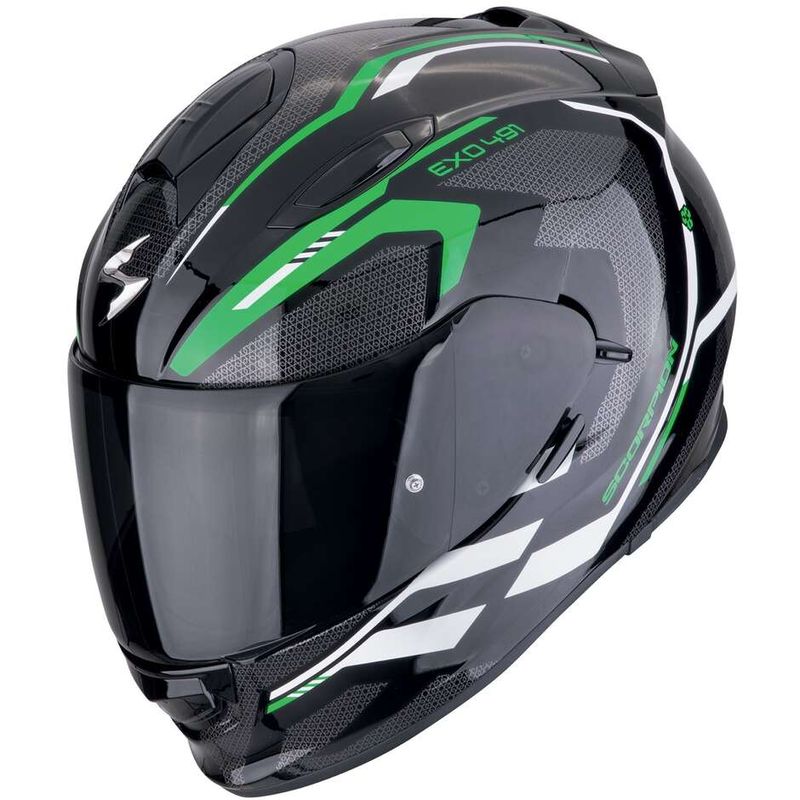 Casco Moto Integrale EXO-491 KRIPTA Nero Verde Bian taglia S