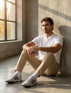 Pantaloni chino slim in cotone - beige