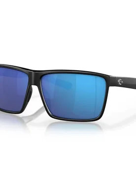 Rincon Mirrored Polarized Sunglasses Black Blue Mirror 580G/CAT3 Women - Costa - FashionsVida
