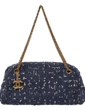 Blue Tweed Mademoiselle Shoulder Bag - Chanel - FashionsVida