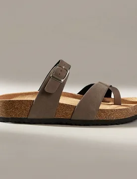 Chanclas de playa casuales para mujer con diseño de hebilla ajustable de moda - Shein - FashionsVida