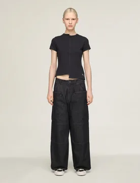 Y-3 DENIM STRAIGHT LEG PANTS XS Black - Adidas - FashionsVida