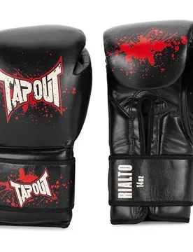 Gants De Boxe En Cuir Rialto Black / Ecru / Red 14 oz