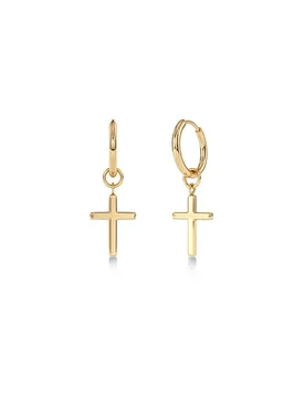 Ohrringe SPIRIT CROSS HOOPS Gold gold damen - Edblad - FashionsVida