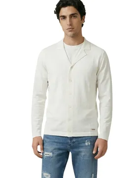 Herren Cardigan Weiß 511711