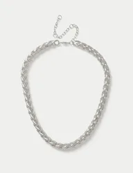 Worn Effect Chain Necklace Silver female