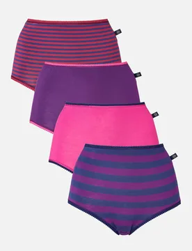 Womens Four-pack Bamboo Full Briefs - - Size: XS - British Boxers - FashionsVida