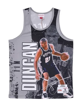 Canotta Tipo Basket Uomo Nba Burst Mesh Tank No 21 Tim Duncan Saaspu Original Team Colors - Mitchell & Ness - FashionsVida