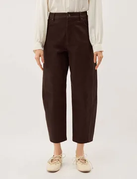 High Waisted Barrel Cropped Jeans Chocolate female - Monsoon - FashionsVida