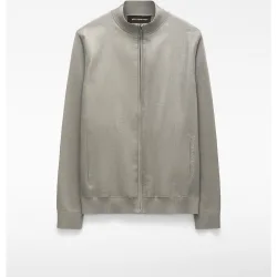 Chaqueta de hombre combinada en punto de algodón y lino