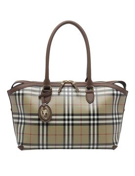 Burberry borsa tote a quadri verdi