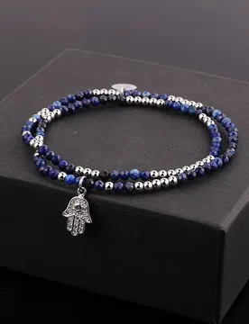 New Cute Elegant Design Natural Stone Rose Quartz Blue Lapis CZ Pave HandCharm Elastic Beads Bracelet For Women Jewelry Gift - Aliexpress - FashionsVida