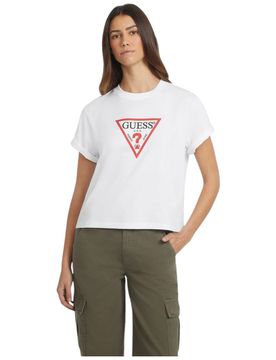 T-shirt bianca boxy fit tringolo grande W4YI73 K8HM0 G011