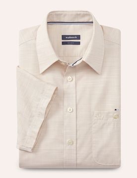 Tropical Kurzarm-Hemd, Regular Fit#noch offen: Größenlauf, Farbe Beige, 39/40, bügelleichte Baumwolle Kent-Kragen Herren