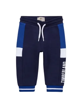 Pantalone blu in felpa di cotone con inserti blu royal e bianchi 6-18 mesi - Timberland - FashionsVida