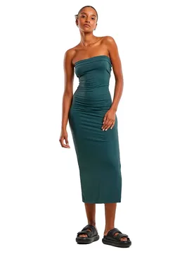 Vestito Midi Senza Maniche Tb768 Bottle Green XS - Urban classics - FashionsVida