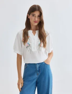 Camisa de mujer lisa manga corta - Zermatt - FashionsVida