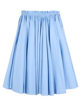 Cotton Pleated Mid-Calf Skirt