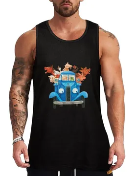 Little blue truck with farm animals classic illustration Tank Top Basic Tank Top for Daily Wear Comfort Soft Fabric - Aliexpress - FashionsVida