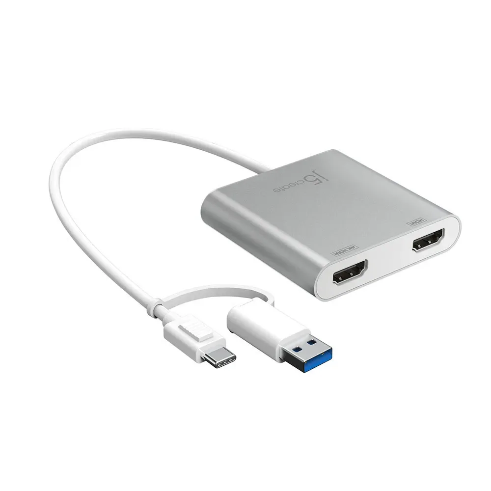 Hub Usb-c To Dual Hdmi Silver / White One Size unisex - j5create - FashionsVida