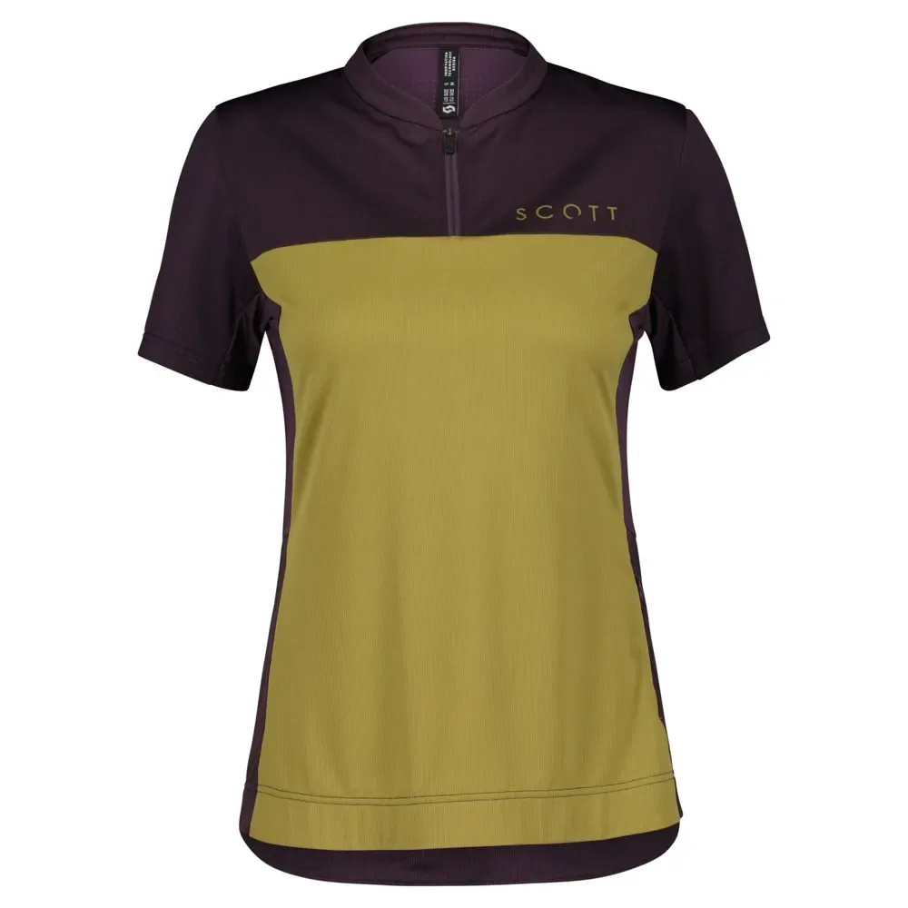 Maglia A Maniche Corte Trail Flow Dark Purple / Mud Green - Scott - FashionsVida