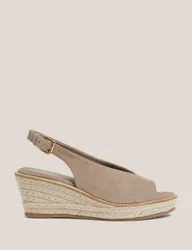 Suede Wedge Espadrilles Beige female