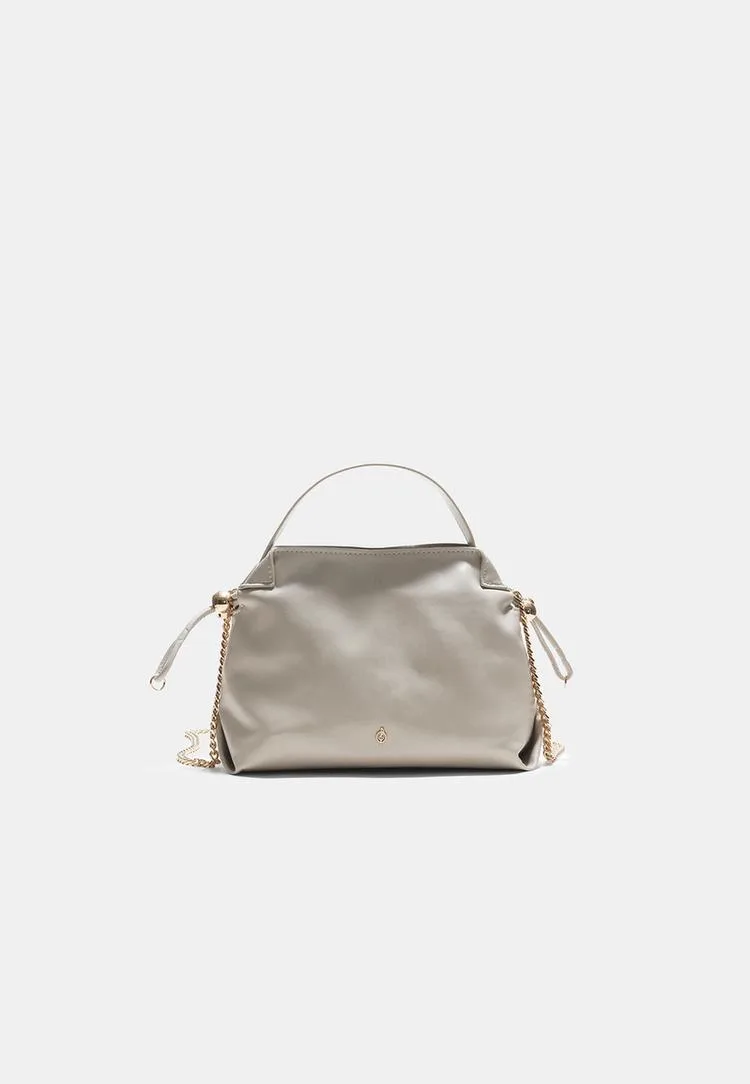 Kleine geraffte Umhängetasche Ecru OS - Stradivarius - FashionsVida