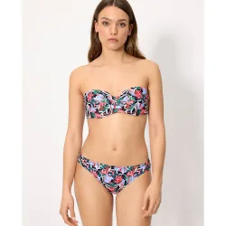 Bikinis completos estilo bandeau estampado tropical en copa b