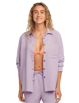 Chemise à Manches Longues Brenda Structured Pale Lavender XL