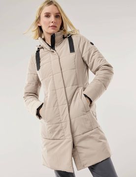 Steppmantel Thermozone, normale Größen#Kurzgrößen, Farbe Beige, 48, mit wärmenden Thermozonen wind- und wasserabweisend Damen