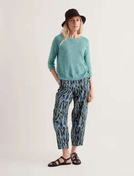 Cotton Rich Crew Neck Relaxed Jumper Teal female - Seasalt cornwall - FashionsVida