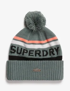 Superdry Damen Beaniemütze aus Strickgewebe mit Superdry Logo Blue - Größe: 1Größe - 34.99 - FashionsVida