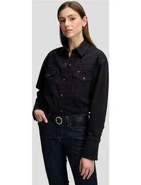 Camisa de mujer con canesús en punta y bolsillos con solapa - Lee - FashionsVida