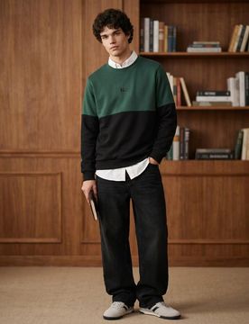 Felpa crewneck con cotone - verde