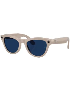 Lunettes de soleil photochromiques connectées - Ray-Ban META Skyler - Gen 2 Shiny Chalky Grey/Transitions Sapphire - Beige - Ray Ban - FashionsVida