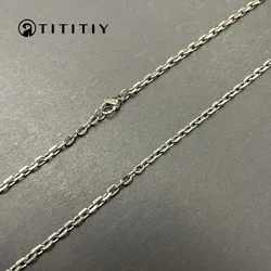 New Wide 2.7mm Pure Titanium Necklace Ultra-Lightweight Hypoallergenic Ti-Angle Chain Necklace for Men Women Sturdy Chains Gift