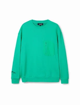Sweat-shirt poche fermeture Éclair GREEN M male - Desigual - FashionsVida