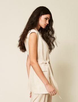 Gilet avec imprimé et ceinture