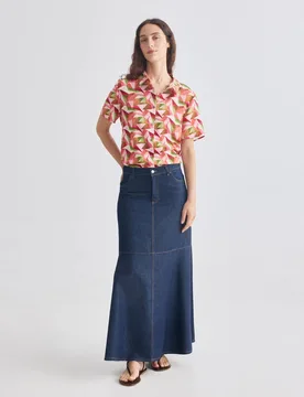 Camisa de mujer estampada, manga corta - Zermatt - FashionsVida