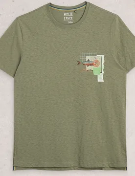 Abersoch Map Fish Fairtrade Graphic T-Shirt - White stuff - FashionsVida