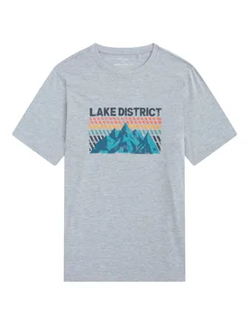 Lake District Short Sleeved Mens T-Shirt - Grey - Mountain Warehouse - FashionsVida