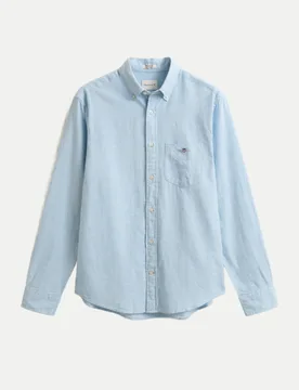 Gant Leinenhemd Regular-Fit Blau XL - Gant - FashionsVida