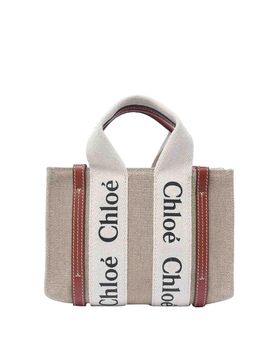 Chloe' Mini borsa di lino legnoso