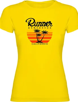 Maglietta A Maniche Corte Runner Athletics Yellow 2XL - Kruskis - FashionsVida